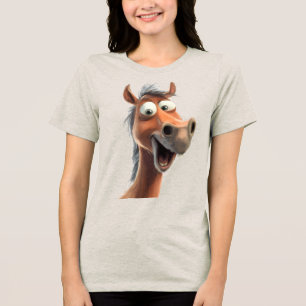 Whimsisches Pferd Tri-Blend Shirt