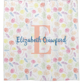 Whimsisches Pilz & Leaf Personalisiert Duschvorhang