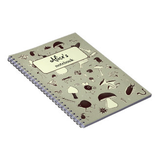 Whimsisches Pilz- und Waldkreaturen-Notebook Notizblock