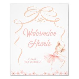 Whimsisches Pink Ballerina Geburtstagsparty-Zeiche Fotodruck