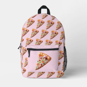 Whimsisches Pink Mushroom Pizza Bedruckter Rucksack