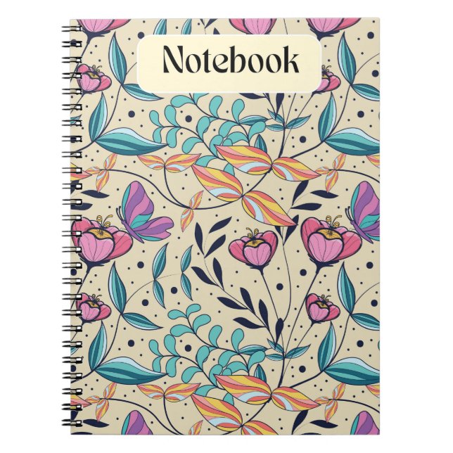 Whimsisches Pink- und Blue-Butterfly-Notebook Notizblock (Vorderseite)