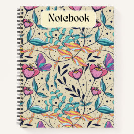 Whimsisches Pink- und Blue-Butterfly-Notebook Notizbuch