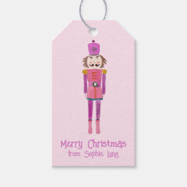Whimsisches Pink Watercolor Nutcracker Clara Geschenkanhänger