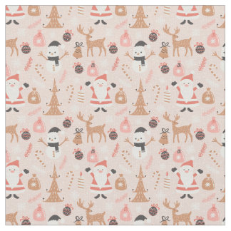 Whimsisches Pink Weihnachtsstoff Stoff