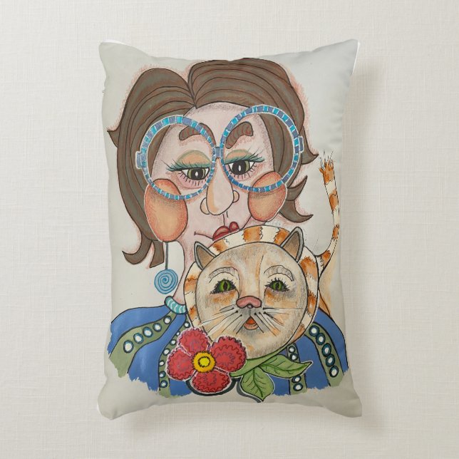 Whimsisches Portrait Face Pillow Dekokissen (Vorderseite(Vertikal))