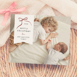 Whimsisches Red Bow Weihnachtsfeiertag Foto Budget