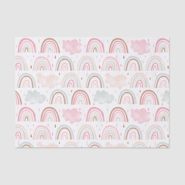 Whimsisches Regenbogenmuster Moderne Seidenpapier (Vorderseite)