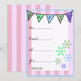 Whimsisches Retro-farbiges handgeschriebenes Party Einladung