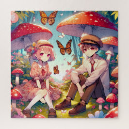 Whimsisches Romantisches Anime Couple Puzzle