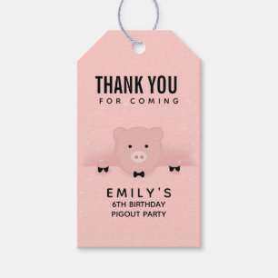 Whimsisches rosa Schweinefleisch Niedlicher Zuchtb Geschenkanhänger