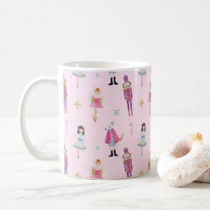 Whimsisches rosa Wasserfarbe Nutcracker Ballet Kaffeetasse