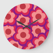 Whimsisches Rot und Rosa Floral Retro, fett preppy