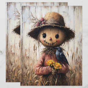 Whimsisches Scarecrow und Sonnenblumen Scrapbook P
