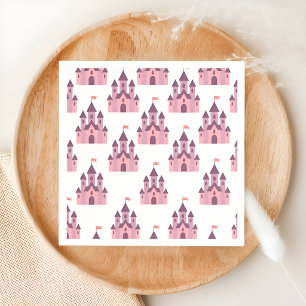 Whimsisches Schloss der rosa Prinzessin Serviette