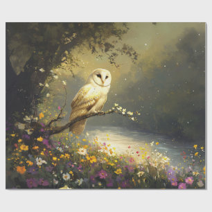 Whimsisches Schneeweißröschen-Wildblumen Decoupage Geschenkpapier