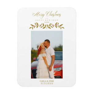 Whimsisches Script Quote Foto Weihnachtsfamilie Go Magnet