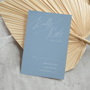 Whimsisches Skript Dusty Blue RSVP Card Karte