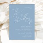 Whimsisches Skript | Dusty Blue The Wedding of Einladung<br><div class="desc">Einführung in unser atemberaubendes whimsical-Skript | staubblau die Hochzeit der Einladung perfekt für Ihre einfache moderne boho Frühlingsfeier. Unser elegantes Design umfasst eine lebendige, helle, pastellfarbene Farbpalette mit einem Vintagen, schicken Kalligraphieskript. Ob Sie einen minimalistischen oder klassischen Stil bevorzugen, unser einzigartiges, bearbeitbares Produkt bietet Luxus und Eleganz, perfekt um eine...</div>