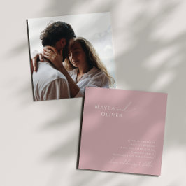 Whimsisches Skript | Dusty Rose Foto Square Weddin Einladung