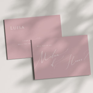 Whimsisches Skript   Dusty Rose Matron of Honor Ca Einladung