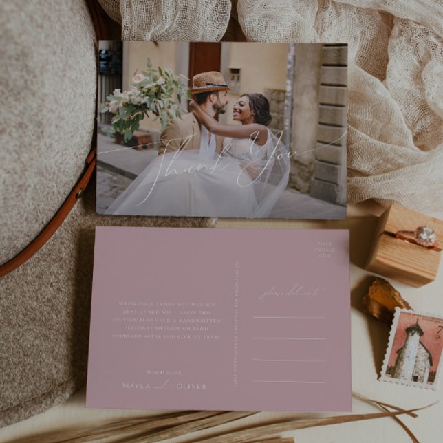 Whimsisches Skript | Rose Horizontales Foto Vielen Postkarte (Von Creator hochgeladen)