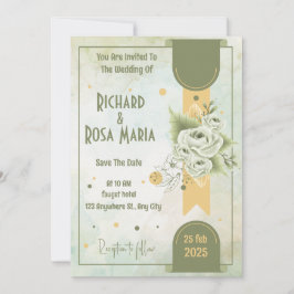 Whimsisches Skript | Sage Green Lässig Wedding Einladung