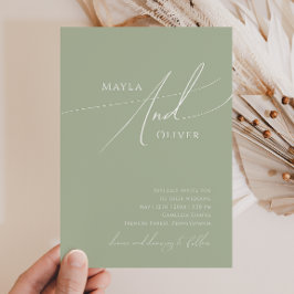 Whimsisches Skript | Sage Green Lässig Wedding Einladung