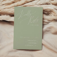 Whimsisches Skript | Sage Green RSVP Card