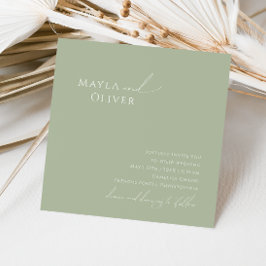 Whimsisches Skript | Sage Green Square Wedding Einladung