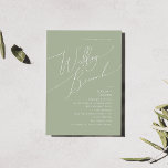 Whimsisches Skript | Sage Green Wedding Brunch Einladung<br><div class="desc">Einführung in unser atemberaubendes whimsical-Skript | sage grüne Hochzeitsbrunch Einladung perfekt für Ihre einfache moderne boho Frühlingsfeier. Unser elegantes Design umfasst eine lebendige, helle, pastellfarbene Farbpalette mit einem Vintagen, schicken Kalligraphieskript. Ob Sie einen minimalistischen oder klassischen Stil bevorzugen, unser einzigartiges, bearbeitbares Produkt bietet Luxus und Eleganz, perfekt um eine stilvolle...</div>