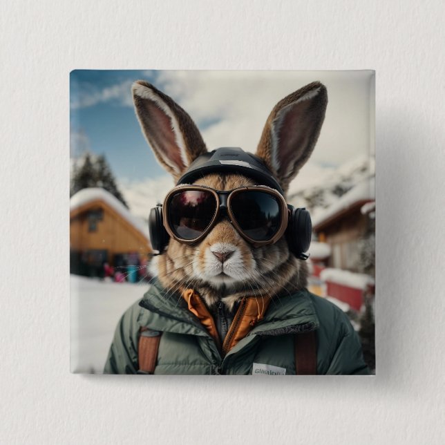 Whimsisches Snowboarden Button (Vorderseite)