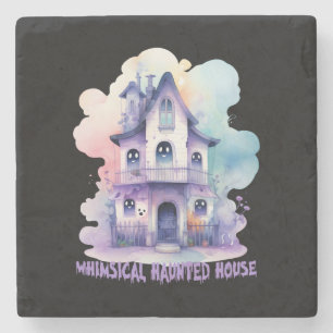 Whimsisches Spuk Haus Steinuntersetzer