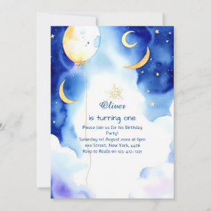 Whimsisches Stardust Online Geburtstag Einladung