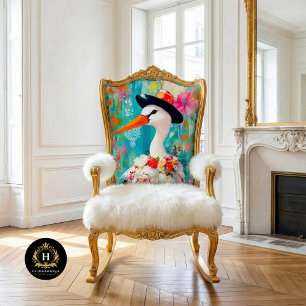 Whimsisches Storch-Dekoupage Seidenpapier