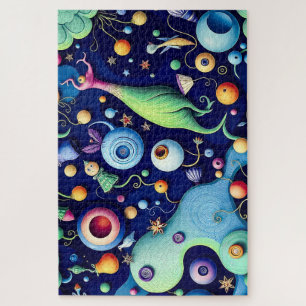 Whimsisches surreales Wesen - farbenfrohe Fantasie Puzzle