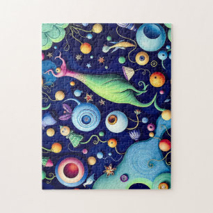 Whimsisches surreales Wesen - farbenfrohe Fantasie Puzzle