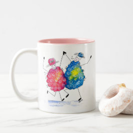 Whimsisches Tanzschaf Zweifarbige Tasse