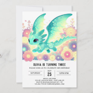 Whimsisches Template Dragon Birthday Einladung