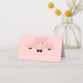 Whimsisches und Extravagantes rosa Schwein Niedlic Platzkarte