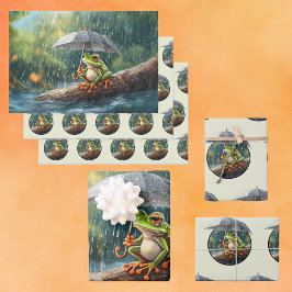 Whimsisches Waldcotattcore Birthday Mixed Geschenkpapier Set