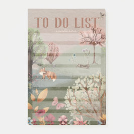 Whimsisches Waldland Szene farbiger Bleistift Post-it Klebezettel