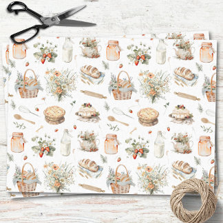 Whimsisches Wasser Flora Erdbeerland Seidenpapier