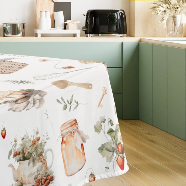 Whimsisches Wasser Flora Erdbeerland Tischdecke (In situ)