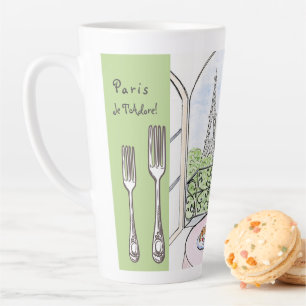Whimsisches Wasserfarben Paris Eiffelturm Besteck Milchtasse