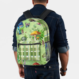 Whimsisches Wasserfarben Pilzgarten Bedruckter Rucksack