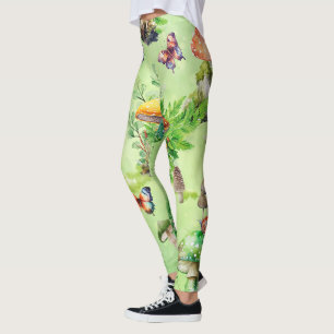 Whimsisches Wasserfarben Pilzgarten Leggings