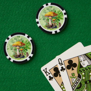 Whimsisches Wasserfarben Pilzgarten Pokerchips