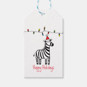 Whimsisches Weihnachten Zebra Geschenkanhänger