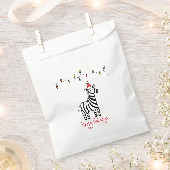 Whimsisches Weihnachten Zebra Geschenktütchen (Ausgeschnitten)